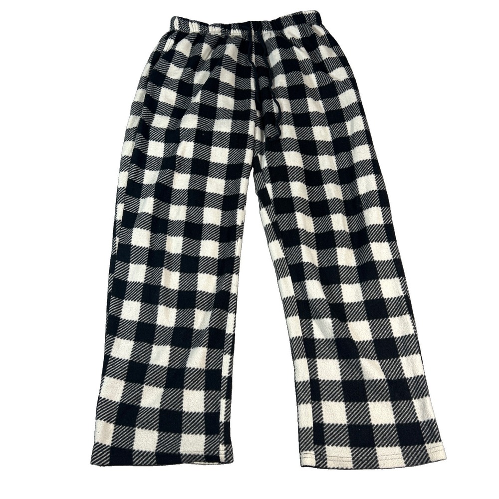 Old Navy Victory Lounge Women M Black Buffalo Plaid Flannel Pajama Pants